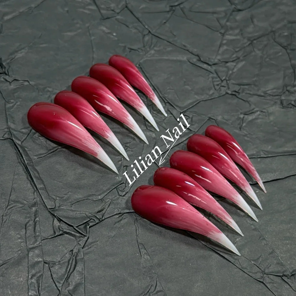 Marble Glitter Stiletto Press-On Nails