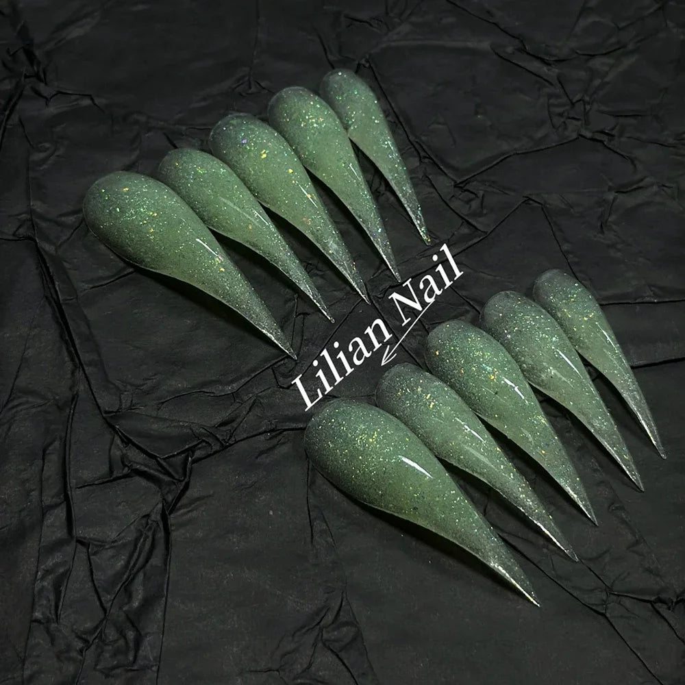 Marble Glitter Stiletto Press-On Nails