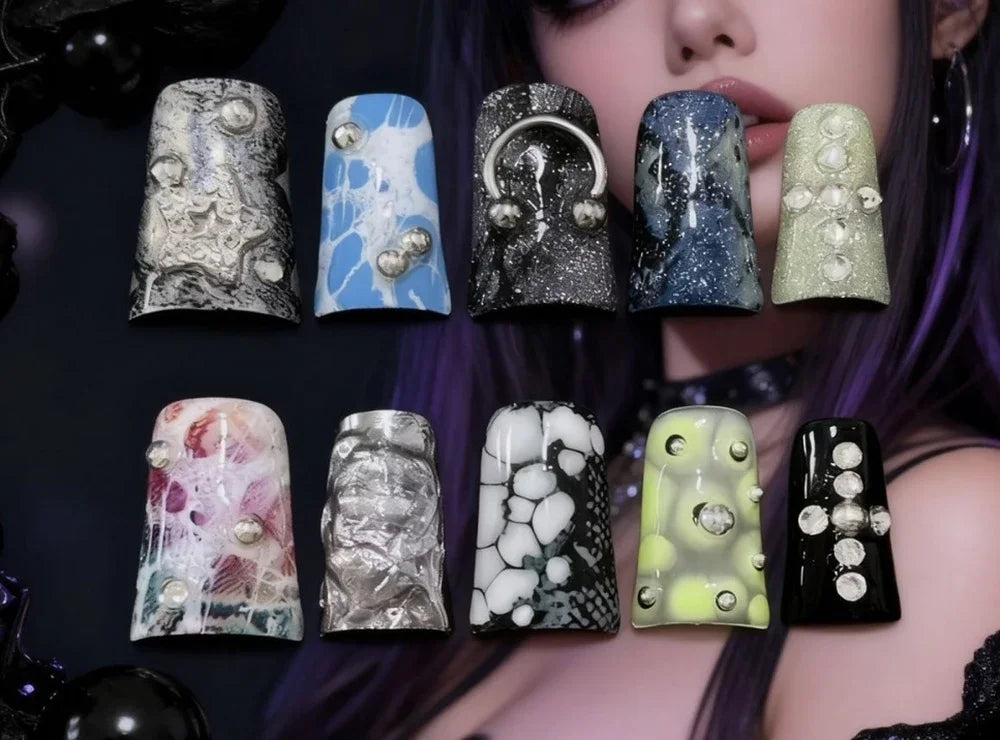 Chain & Spike Gothic Stiletto Press-On Nails