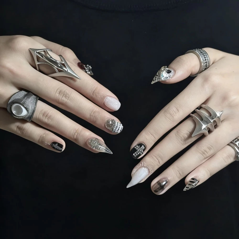 Punk Spike Long Stiletto Press-On Nails