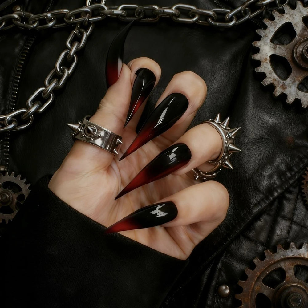 Punk Spike Long Stiletto Press-On Nails