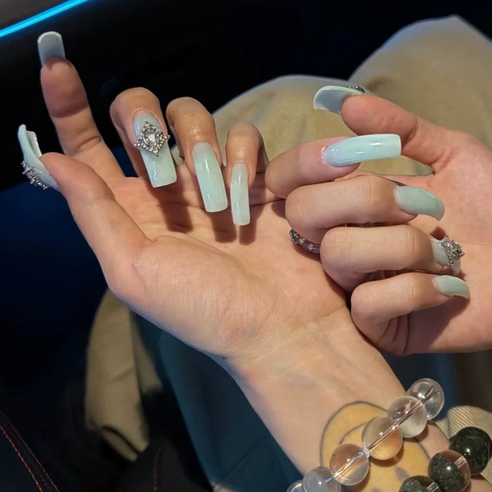 Bridal Rhinestone Stiletto Press-On Nails