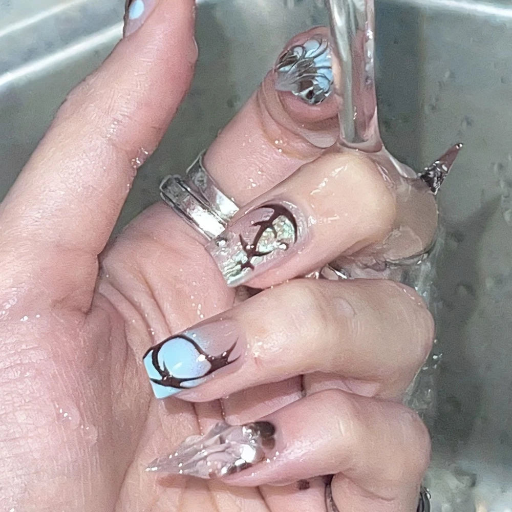 Punk Spike Long Stiletto Press-On Nails