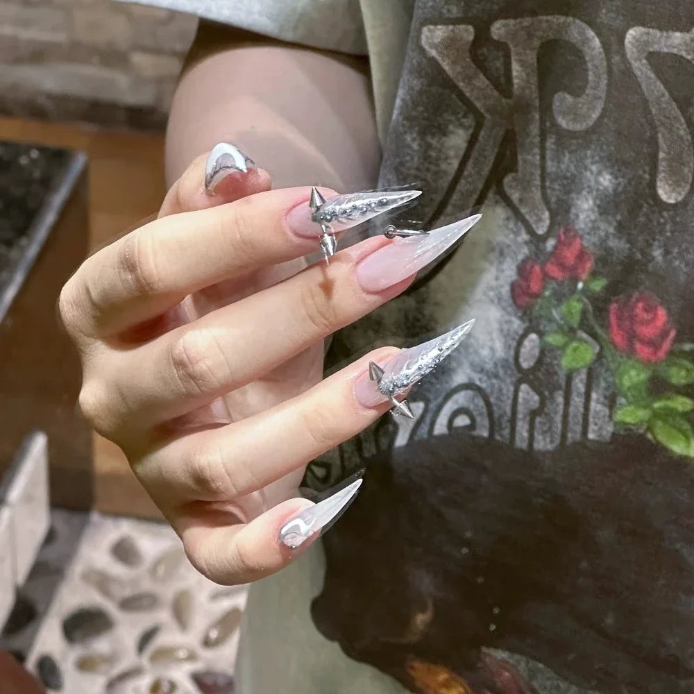 Bridal Rhinestone Stiletto Press-On Nails