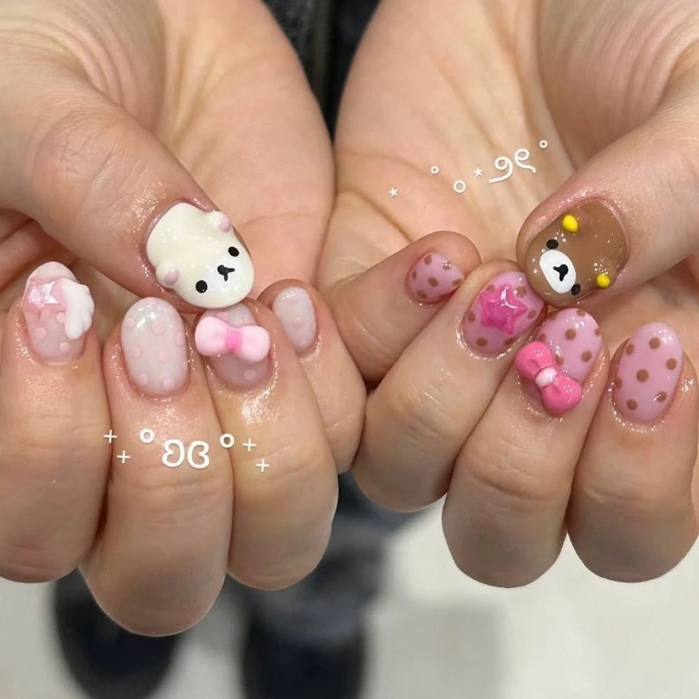 Kawaii Rilakkuma Bear Press-On Nails