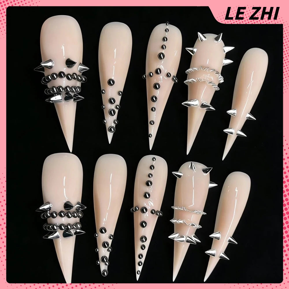 Punk Spike Long Stiletto Press-On Nails