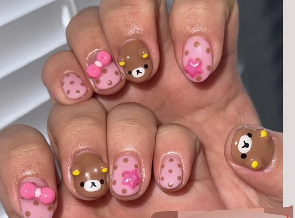 Kawaii Rilakkuma Bear Press-On Nails