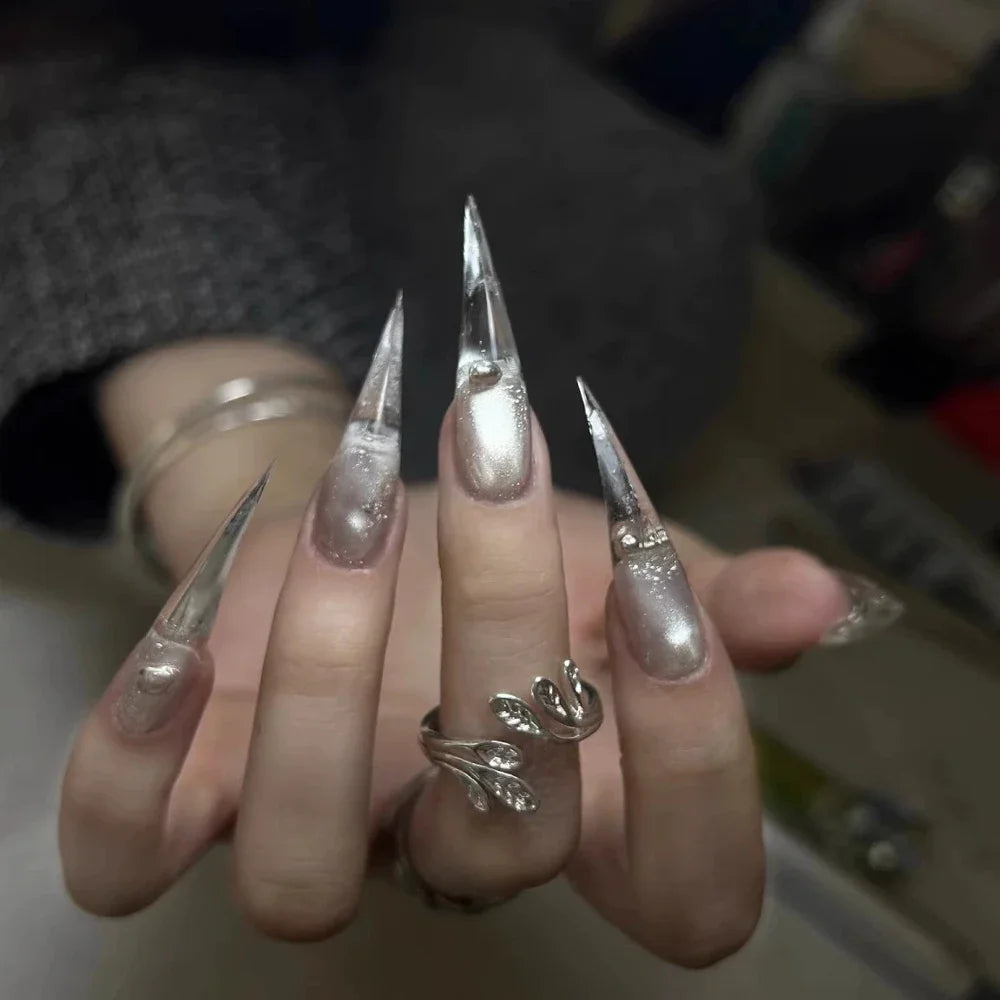 Bridal Rhinestone Stiletto Press-On Nails