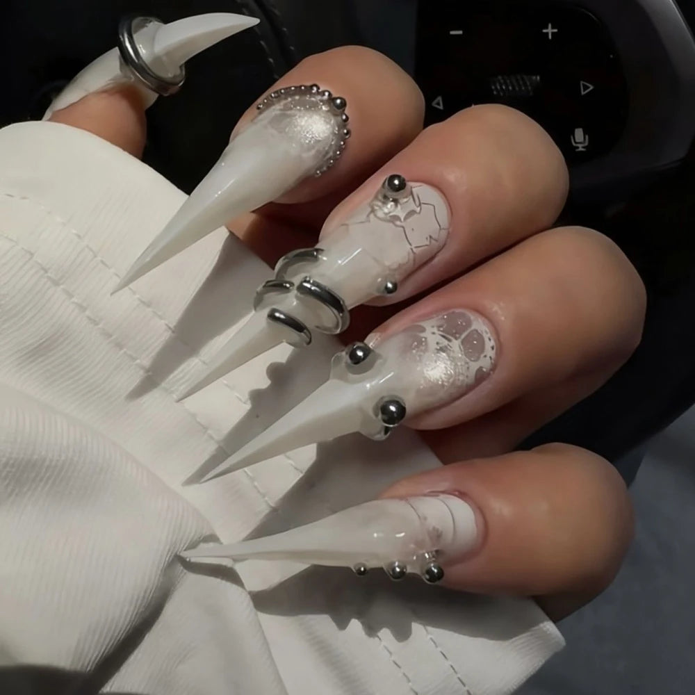 Punk Spike Long Stiletto Press-On Nails