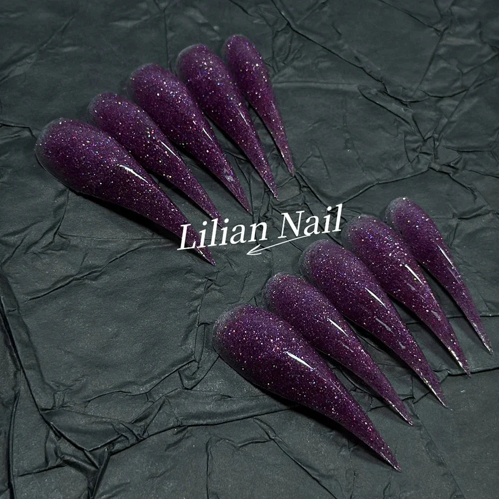 Marble Glitter Stiletto Press-On Nails