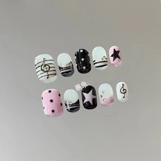 Y2K Music & Star Mixed Press-On Nails