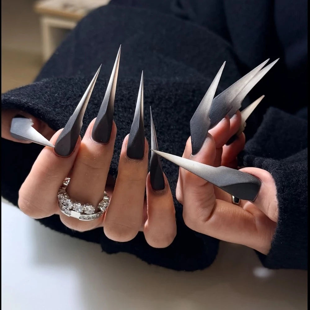 Gothic Cross & Skull Press-On Nails