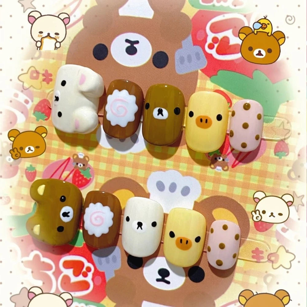Kawaii Rilakkuma Bear Press-On Nails