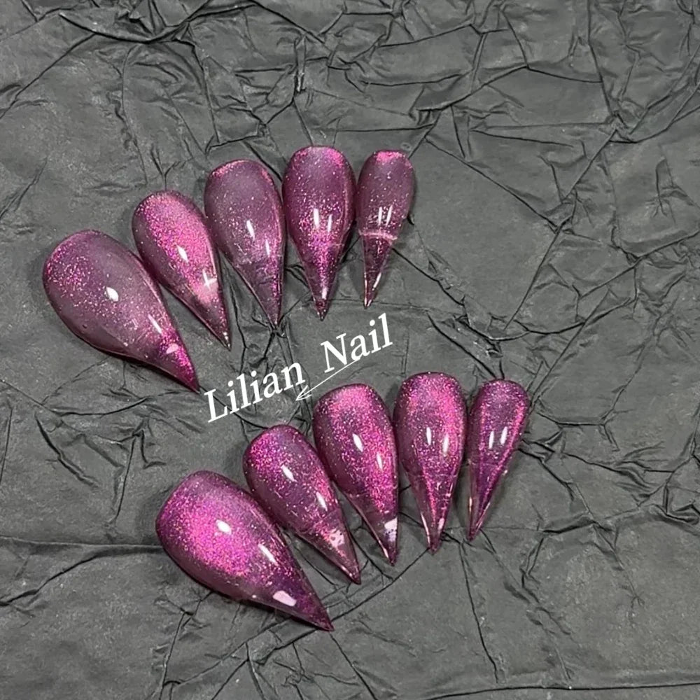Marble Glitter Stiletto Press-On Nails