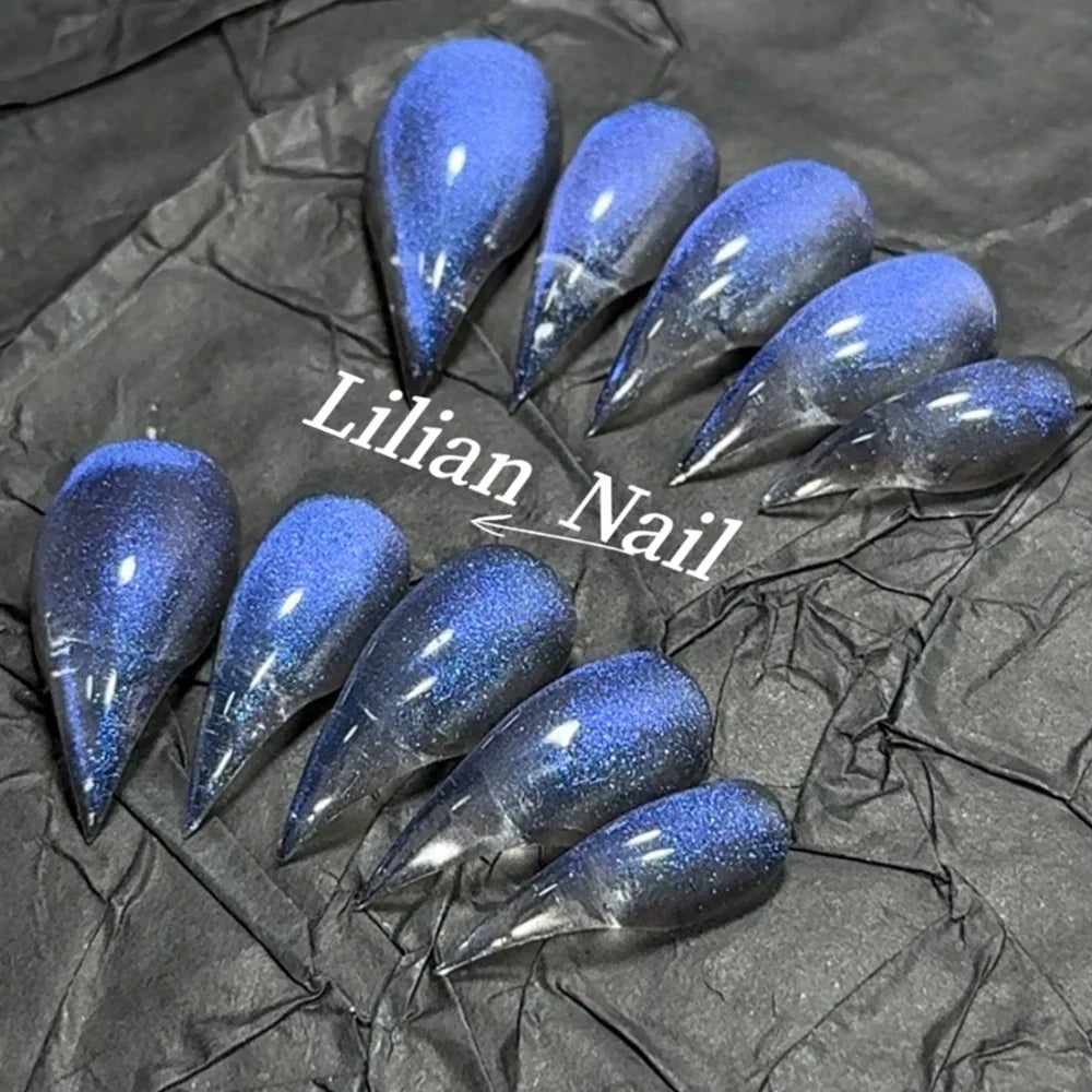 Marble Glitter Stiletto Press-On Nails
