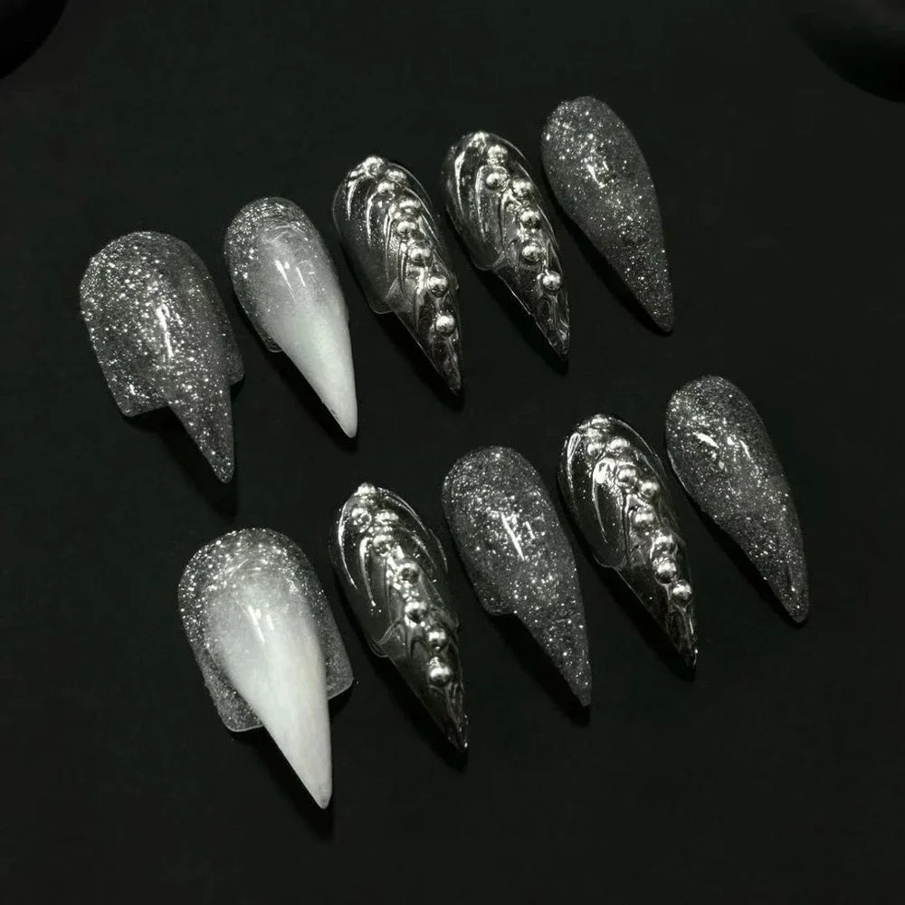 Chain & Spike Gothic Stiletto Press-On Nails