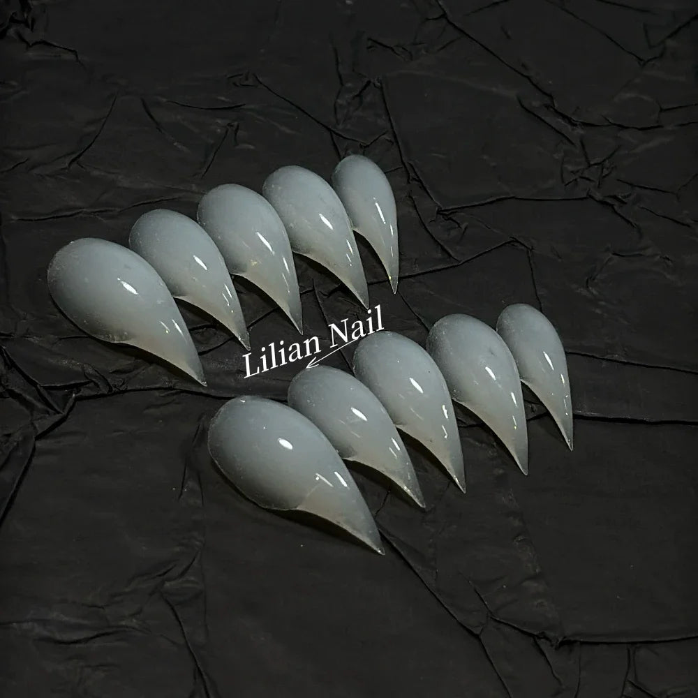 Marble Glitter Stiletto Press-On Nails
