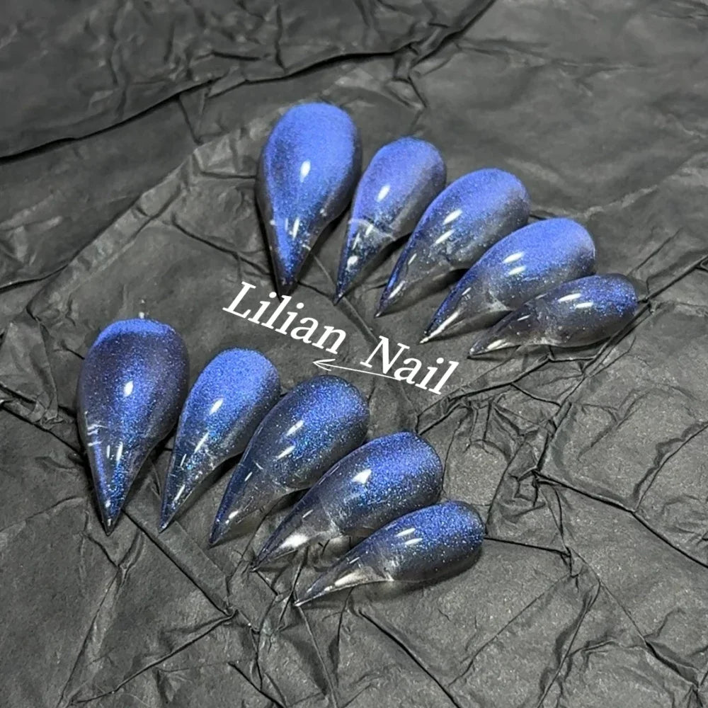 Marble Glitter Stiletto Press-On Nails