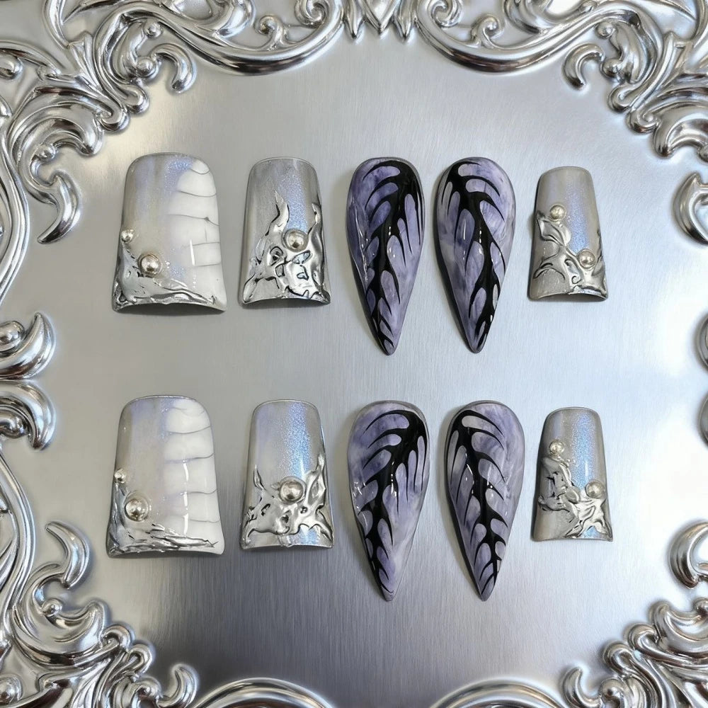 Punk Spike Long Stiletto Press-On Nails