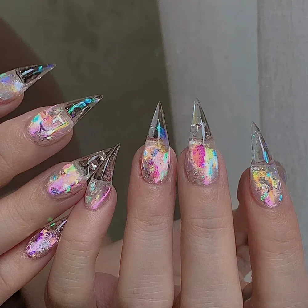 Bridal Rhinestone Stiletto Press-On Nails