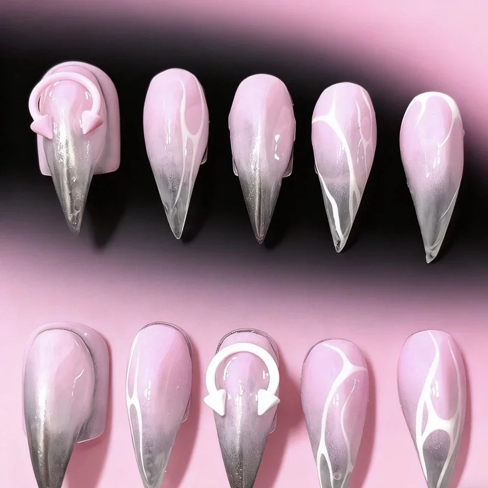 Chain & Spike Gothic Stiletto Press-On Nails