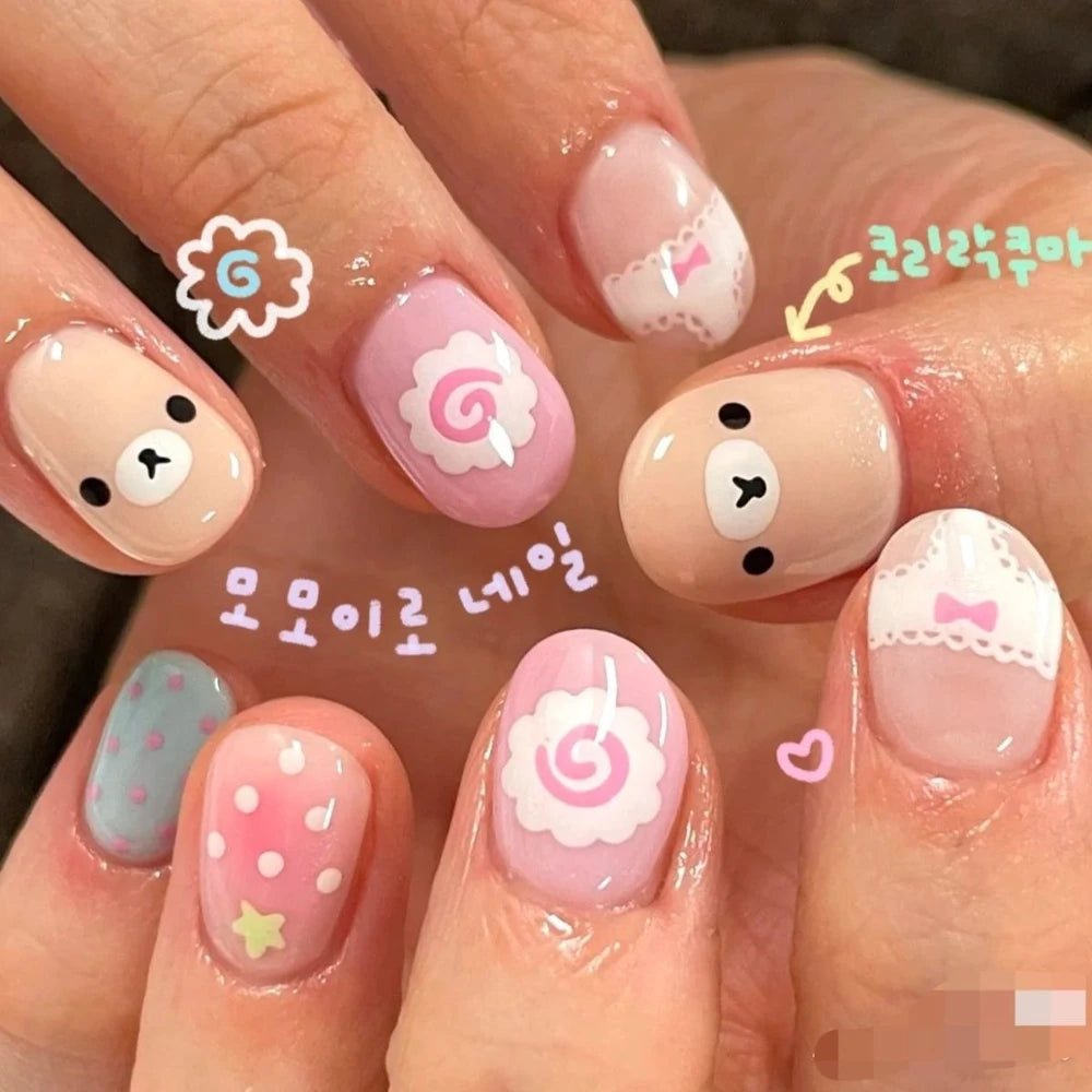 Kawaii Rilakkuma Bear Press-On Nails