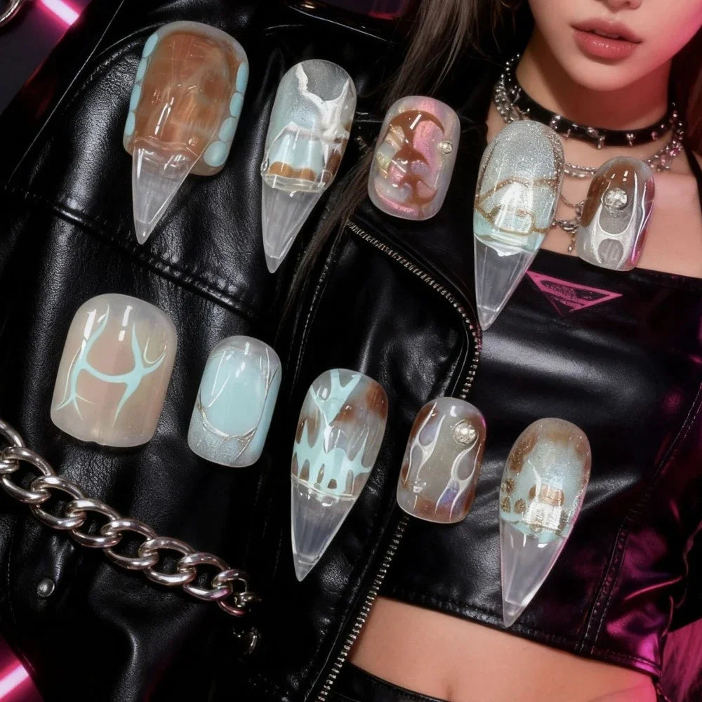 Chain & Spike Gothic Stiletto Press-On Nails