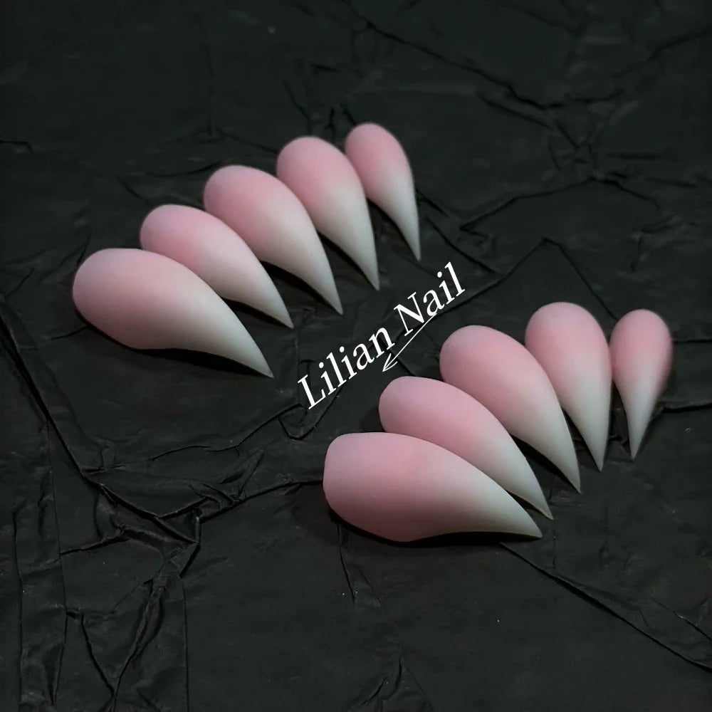 Marble Glitter Stiletto Press-On Nails