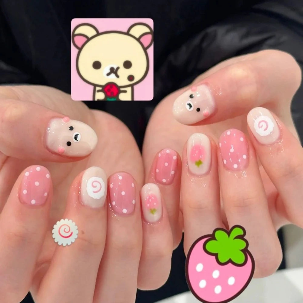 Kawaii Rilakkuma Bear Press-On Nails