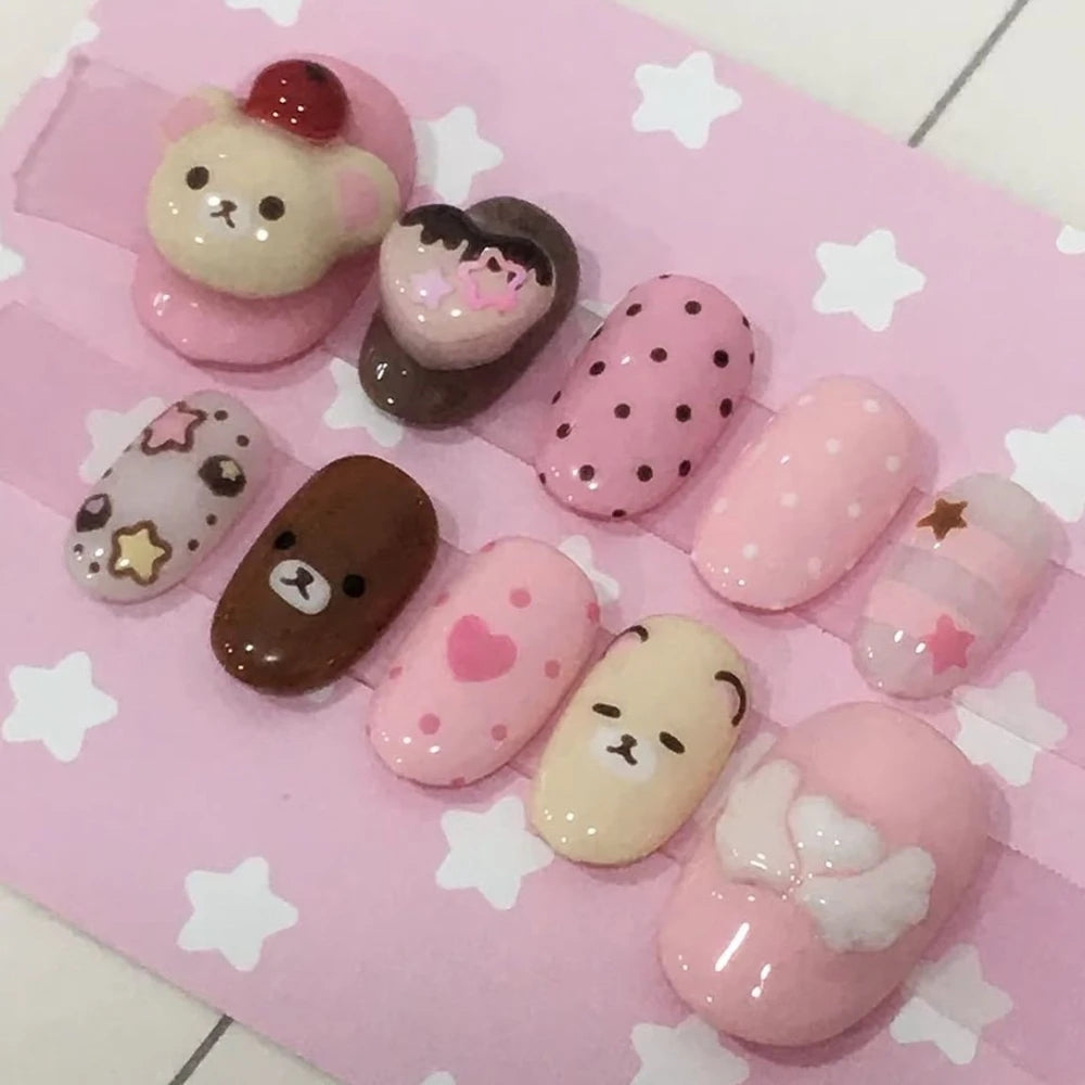 Kawaii Rilakkuma Bear Press-On Nails