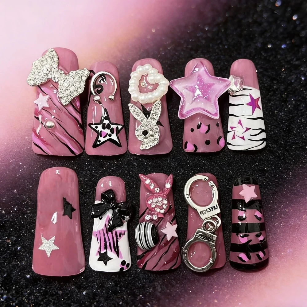 Gothic Cross & Skull Press-On Nails