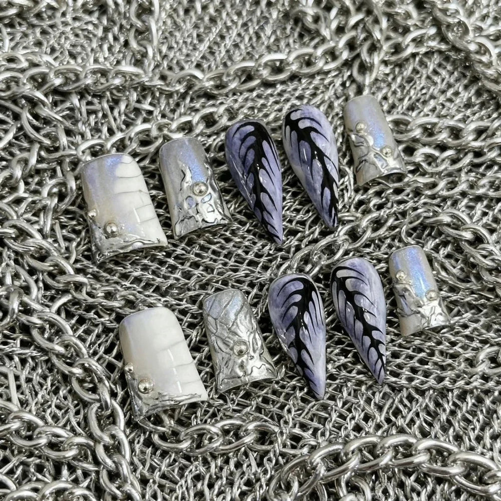 Chain & Spike Gothic Stiletto Press-On Nails