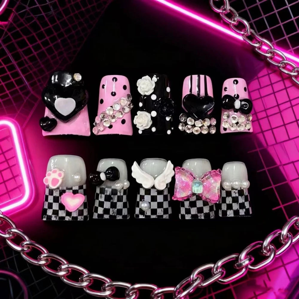 Gothic Cross & Skull Press-On Nails