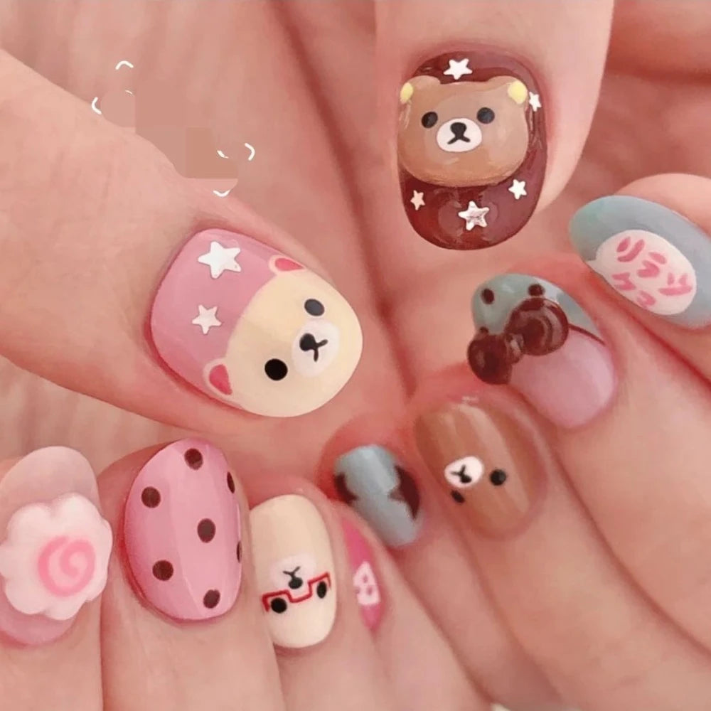 Kawaii Rilakkuma Bear Press-On Nails