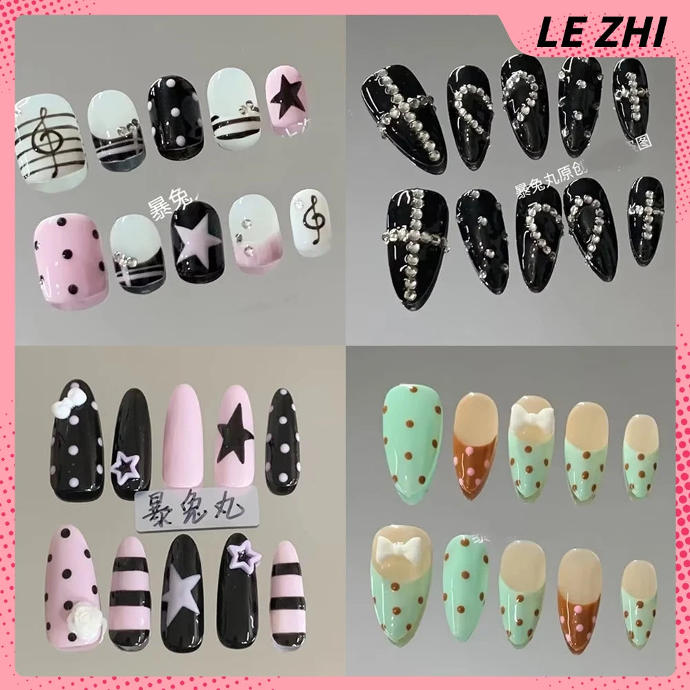 Y2K Music & Star Mixed Press-On Nails