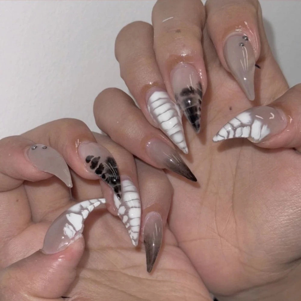 Gothic Cross & Skull Press-On Nails