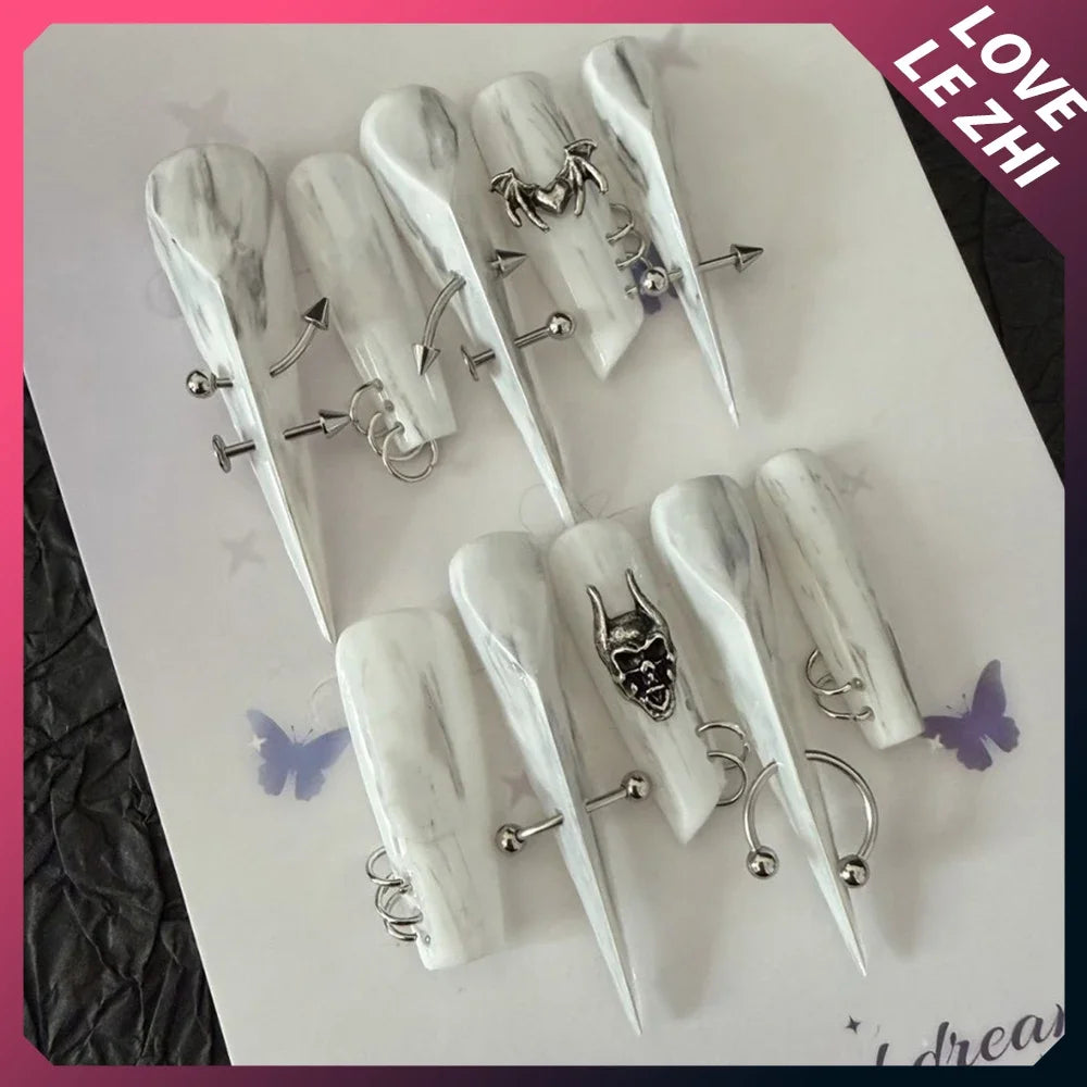 Chain & Spike Gothic Stiletto Press-On Nails