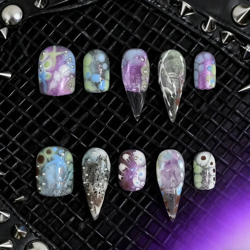 Chain & Spike Gothic Stiletto Press-On Nails