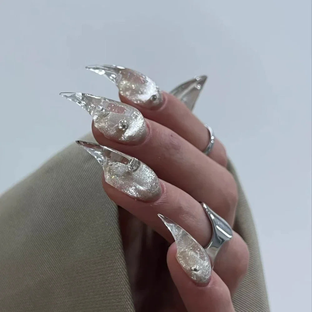 Bridal Rhinestone Stiletto Press-On Nails