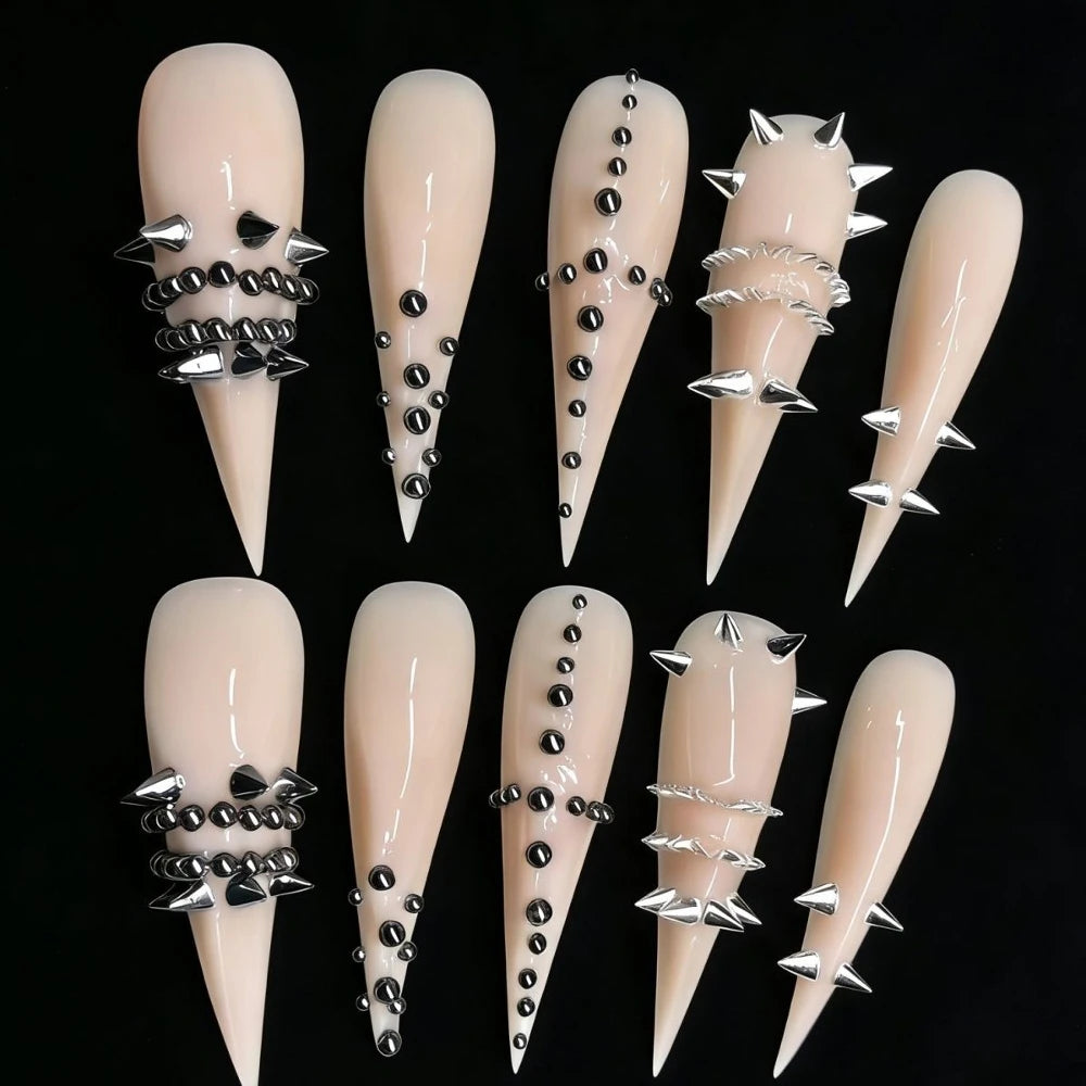 Punk Spike Long Stiletto Press-On Nails