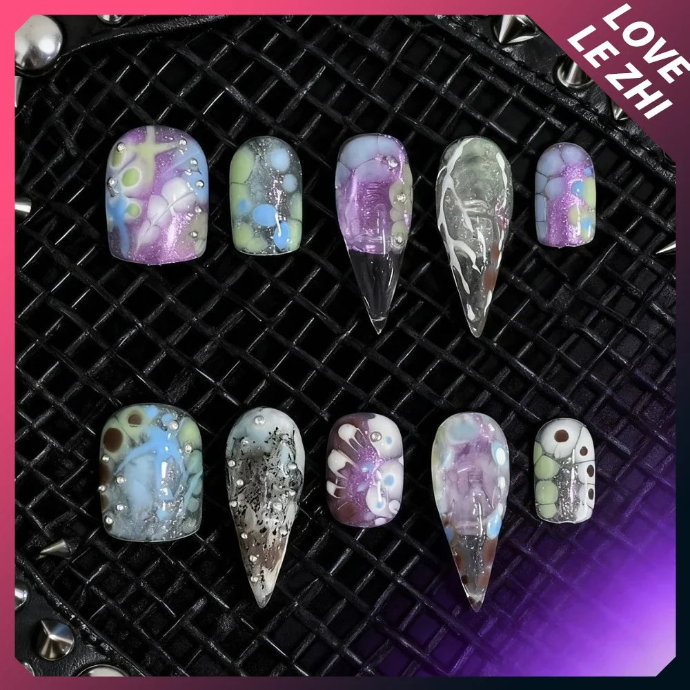 Chain & Spike Gothic Stiletto Press-On Nails