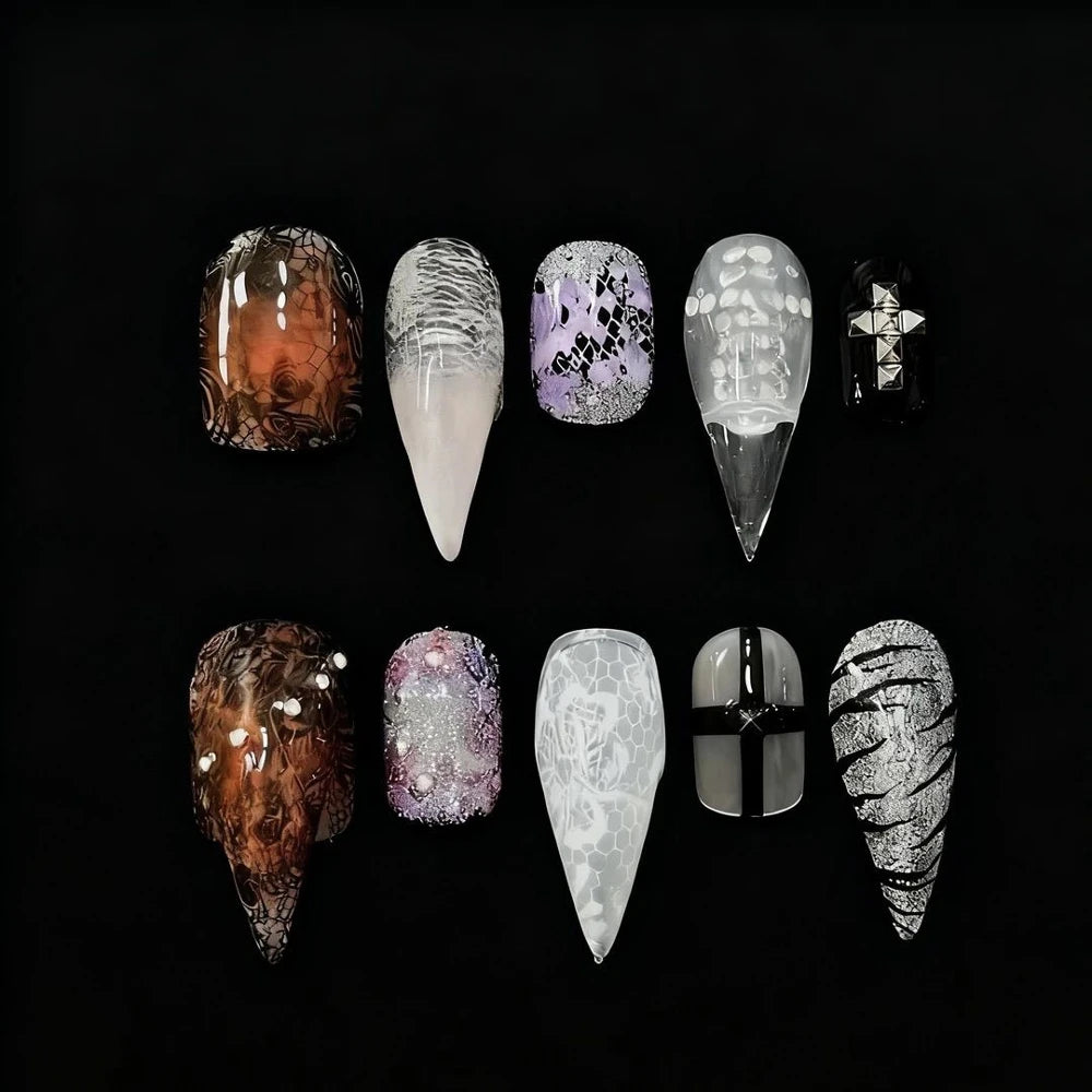 Punk Spike Long Stiletto Press-On Nails
