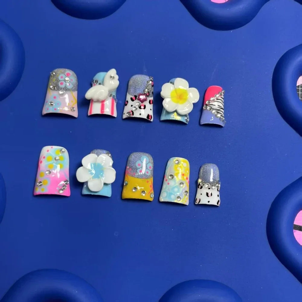 Mixed Y2K Square Press-On Nails — Variety Pack