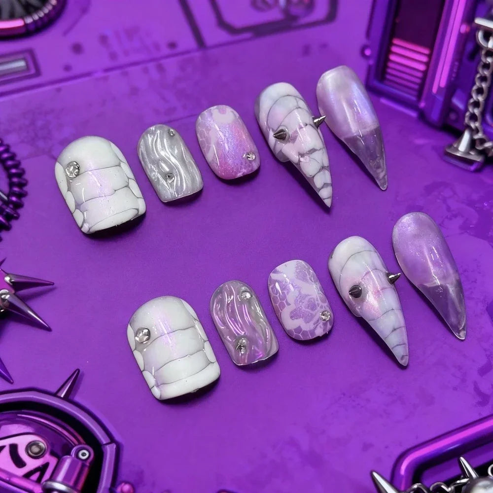 Chain & Spike Gothic Stiletto Press-On Nails