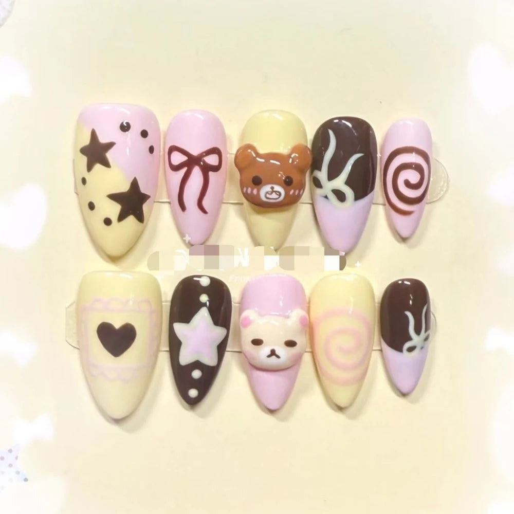 Kawaii Rilakkuma Bear Press-On Nails