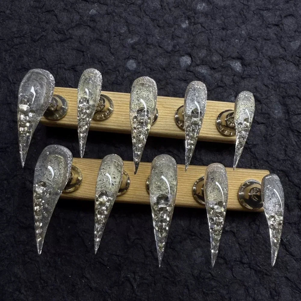 Bridal Rhinestone Stiletto Press-On Nails