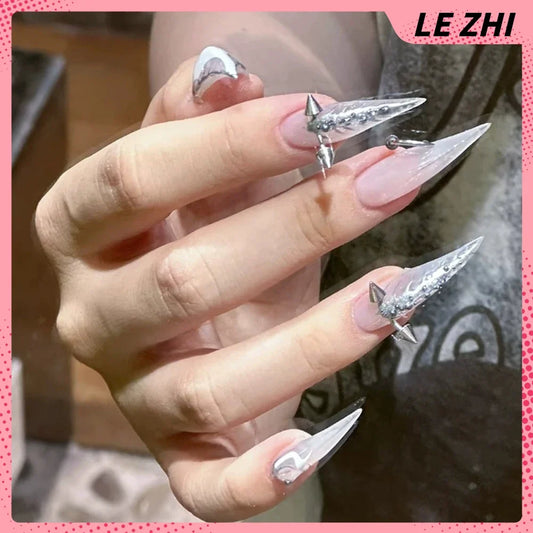 Bridal Rhinestone Stiletto Press-On Nails