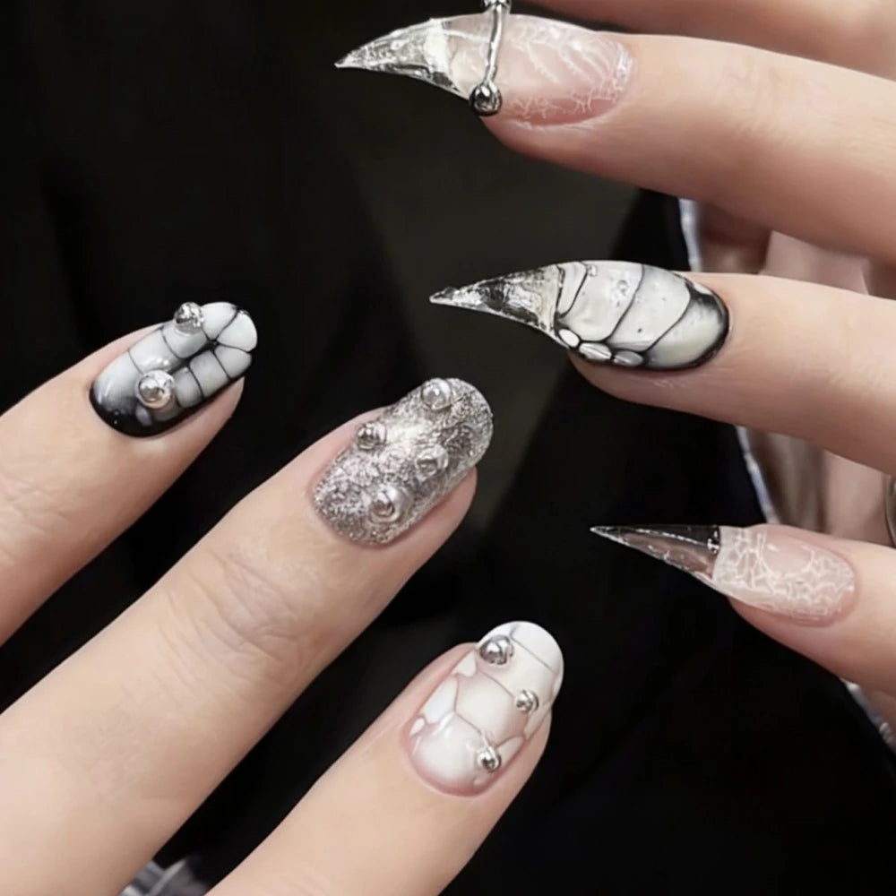 Punk Spike Long Stiletto Press-On Nails