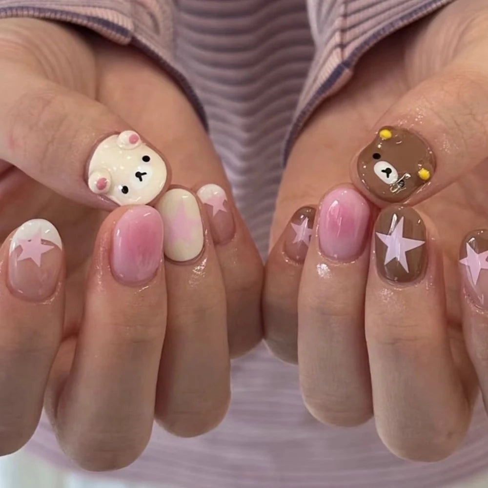 Kawaii Rilakkuma Bear Press-On Nails