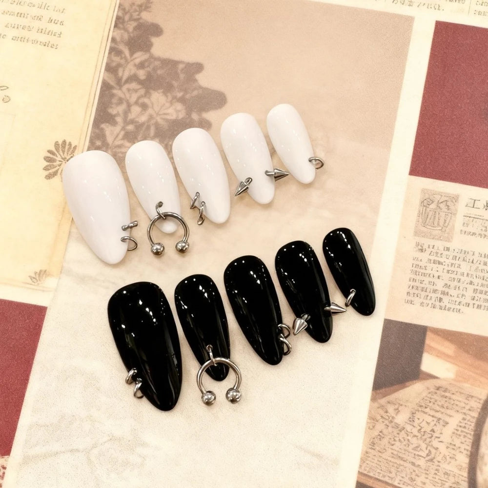 Gothic Cross & Skull Press-On Nails